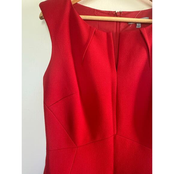 CLASSIQUES ENTIER bright cherry red sleeveless sheath knee length dress - Picture 4 of 8